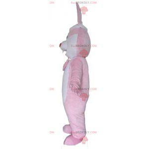Mascotte de lapin rose et blanc géant - Redbrokoly.com