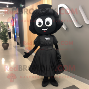 Black Pho mascot costume character dressed with a A-Line Dress and Ties