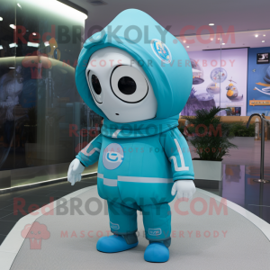 Cyan Astronaut maskot...