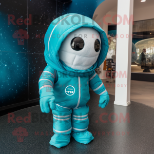 Cyan Astronaut maskot...