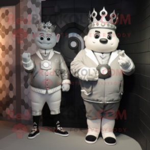 Silver King mascot costume character dressed with a Bomber Jacket and Smartwatches