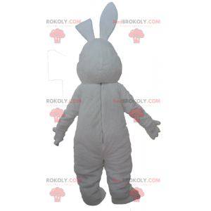 Mascot big white and red rabbit cute and attractive -
