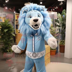 Sky Blue Lion mascotte...