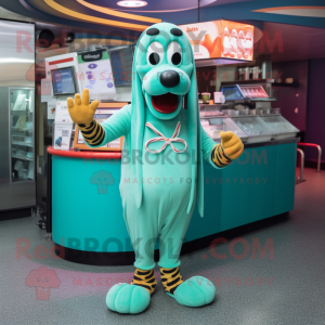 Teal Hot Dogs mascotte...
