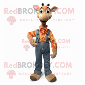 Peach Giraffe maskot drakt...