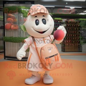 Peach Tennis Racket maskot...