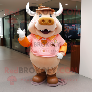 Peach Bull mascotte kostuum...