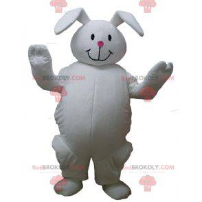 Big plump and cute white rabbit mascot - Redbrokoly.com