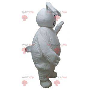 Mascote coelho branco grande e gordo - Redbrokoly.com