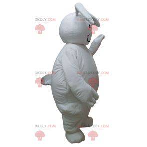 Mascote coelho branco grande e gordo - Redbrokoly.com