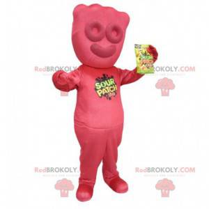 Maskot obří červené cukrovinky - maskot Sour Patch -