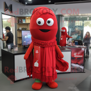 Röd Pho maskot kostym...