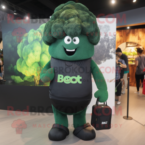 Svart Broccoli maskot...