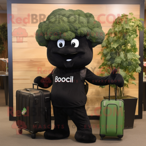 Svart Broccoli maskot...