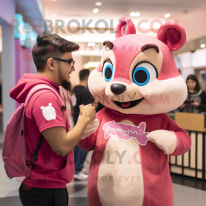 Pink Chipmunk maskot...