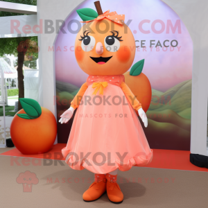 Peach Graveyard mascot costume character dressed with a A-Line Skirt and Foot pads