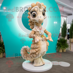 Beige Sea Horse mascotte...