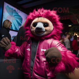 Magenta Giant Sloth maskot...