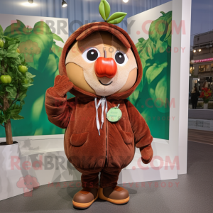 Brun Apple maskot kostym...