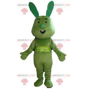 Divertente e originale mascotte coniglio tutto verde -