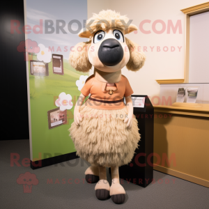 Tan Merino Sheep mascotte...