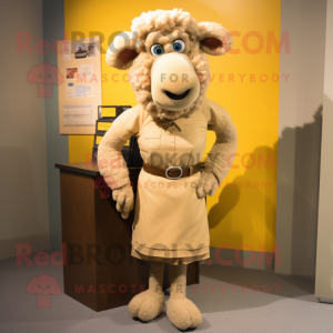 Tan Merino Sheep mascotte...