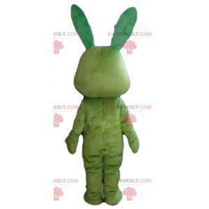 Grappig en origineel geheel groen konijnmascotte -
