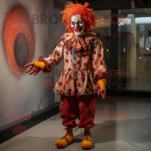 Rust Evil Clown mascot costume character dressed with a Blouse and Anklets