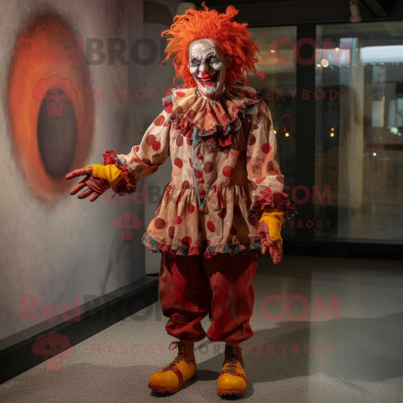 Rust Evil Clown mascot costume character dressed with a Blouse and Anklets