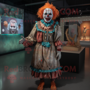 Rust Evil Clown mascot costume character dressed with a Blouse and Anklets