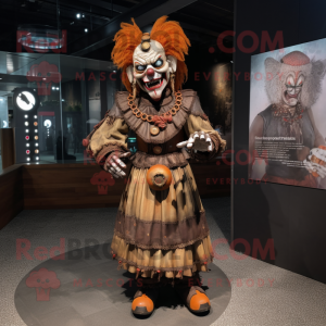 Rust Evil Clown mascot costume character dressed with a Blouse and Anklets