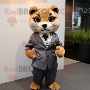 nan Puma mascot costume character dressed with a Suit Jacket and Keychains