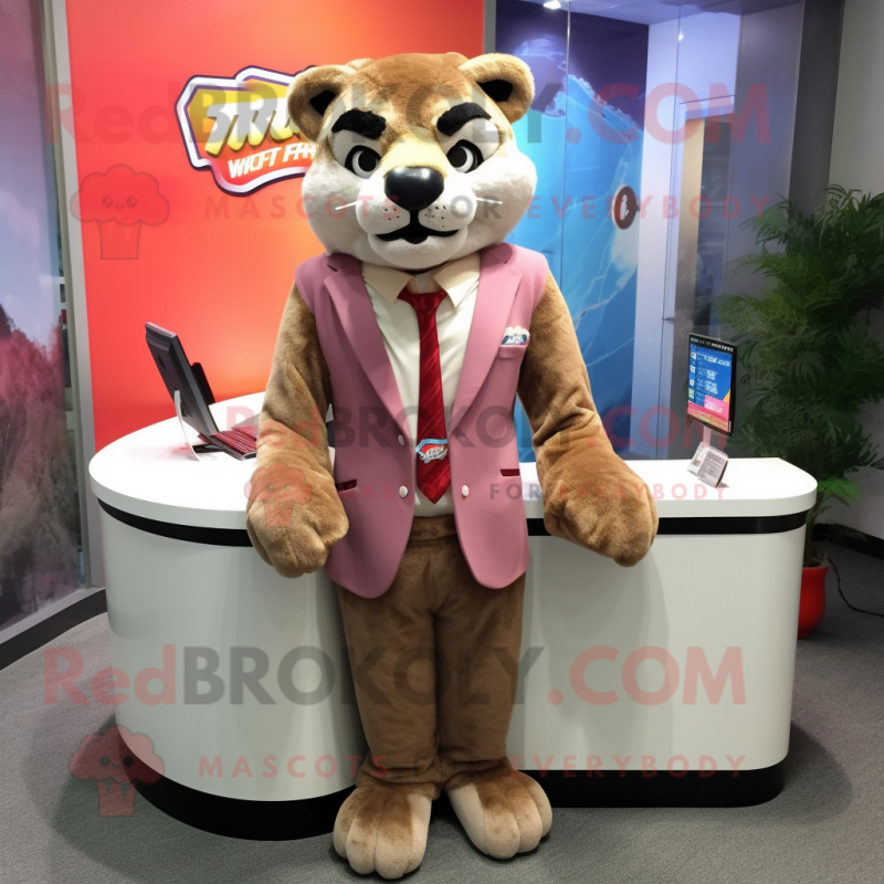 nan Puma mascot costume character dressed with a Suit Jacket and Keychains