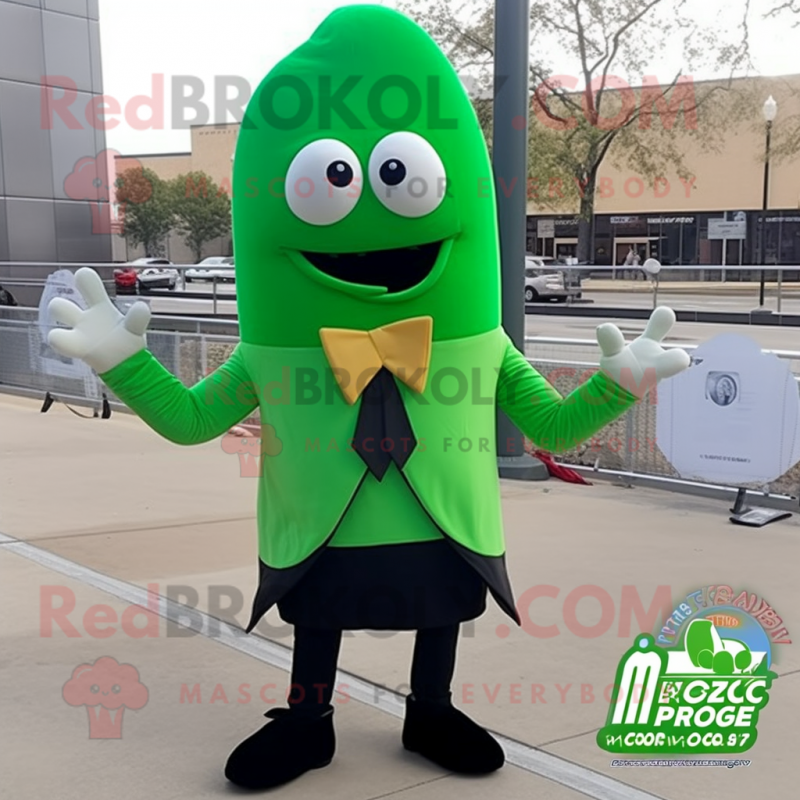 Forest Green Enchiladas mascot costume character dressed with a Blazer and Shoe laces