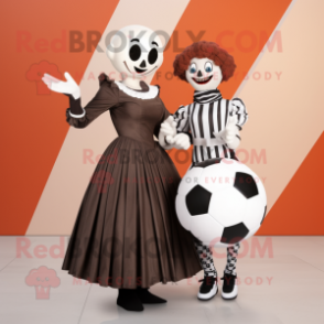 Rust Mime mascot costume character dressed with a Ball Gown and Ties