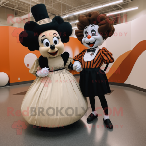 Rust Mime mascot costume character dressed with a Ball Gown and Ties