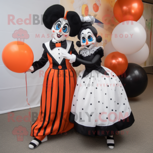 Rust Mime mascot costume character dressed with a Ball Gown and Ties