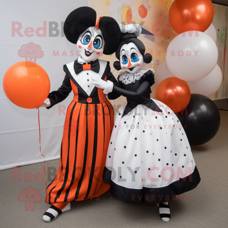 Rust Mime mascot costume character dressed with a Ball Gown and Ties Rust Mime mascot costume character dressed with a Ball Gown and Ties