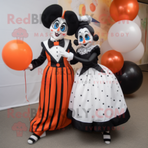 Rust Mime mascot costume character dressed with a Ball Gown and Ties