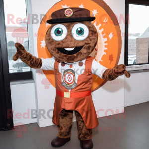 Rust Pizza mascot costume character dressed with a Waistcoat and Rings
