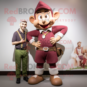 Maroon Elf maskot drakt...