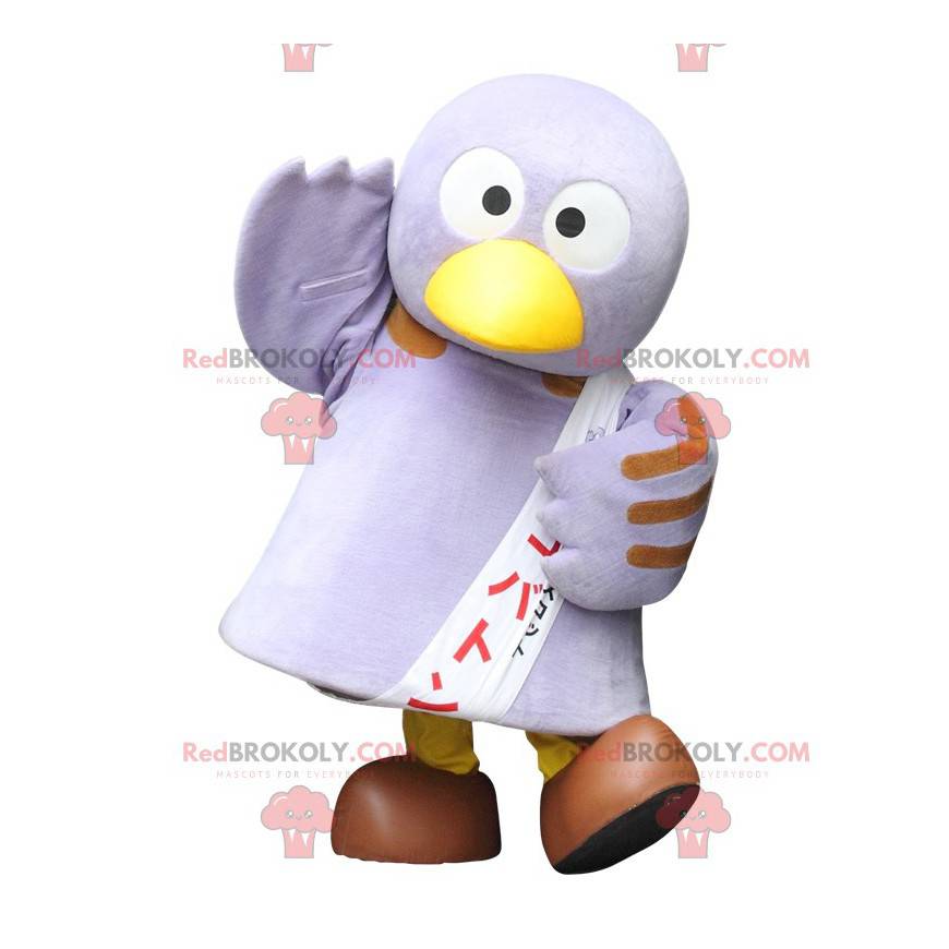 Very funny and cute big purple bird mascot - Redbrokoly.com