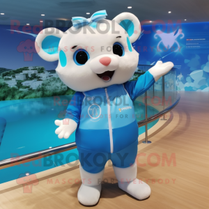 Sky Blue Hamster maskot...