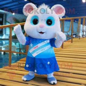 Sky Blue Hamster maskot...