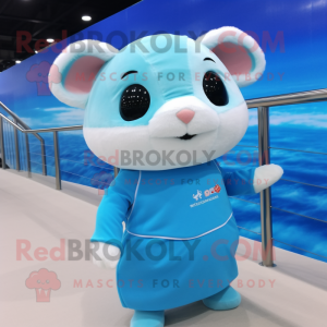 Sky Blue Hamster mascotte...