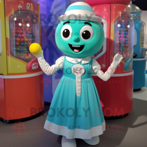 Cyan Gumball Machine maskot...