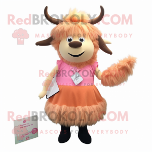 Peach Yak maskot kostume...