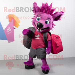 Magenta hyæne maskot...