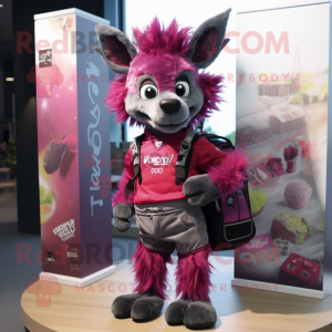 Magenta hyæne maskot...