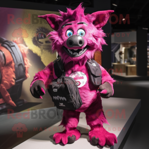 Magenta hyæne maskot...